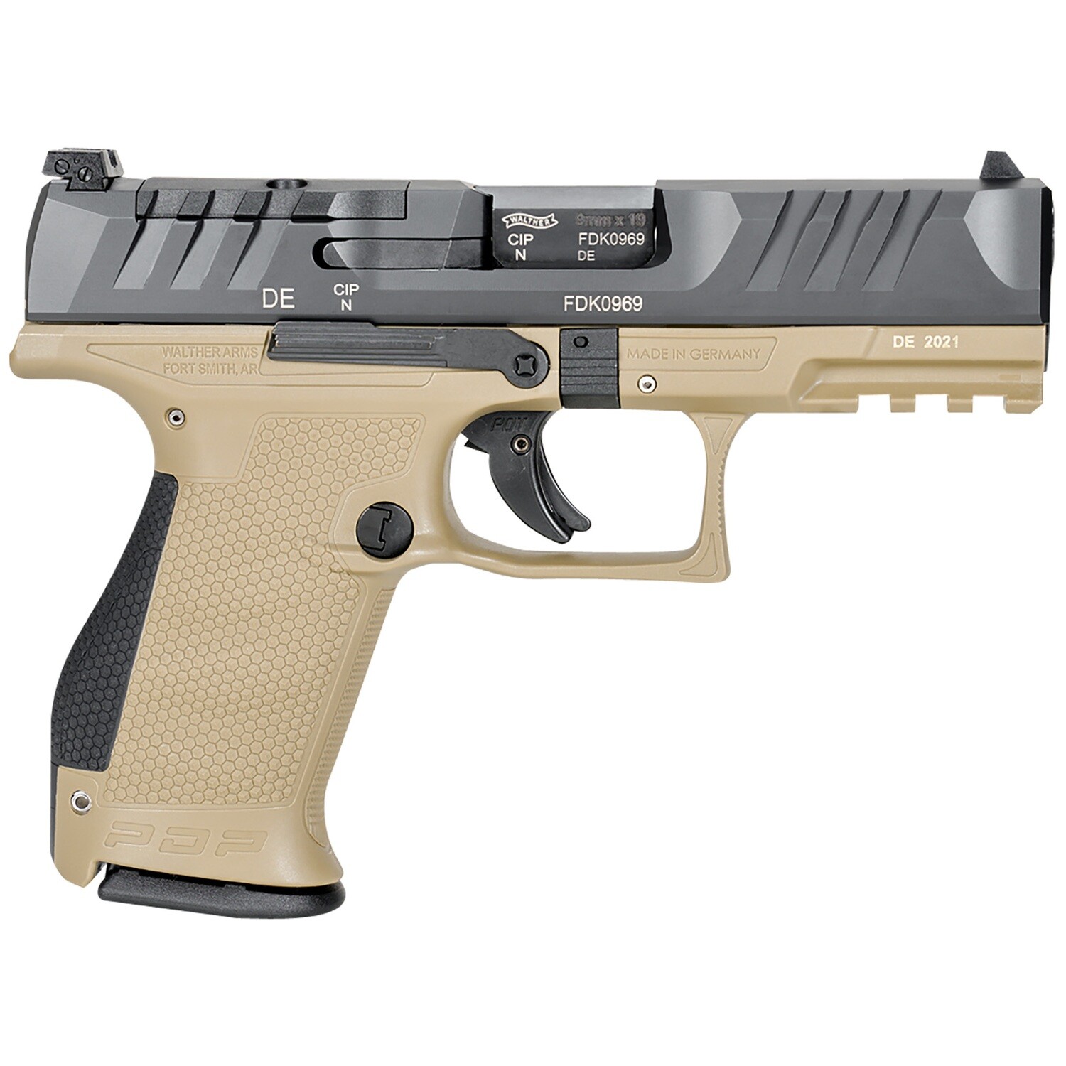 Wal Pdp Cmpct 9mm 4" 15rd Op Rdy, Color/Finish: Tan