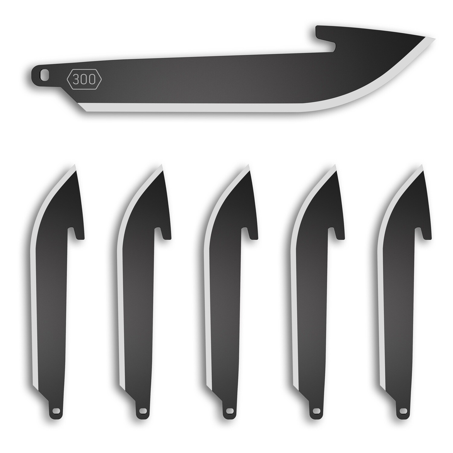 Od Edge Drop-pt Blade 6pk Blk, Barrel length: 3"