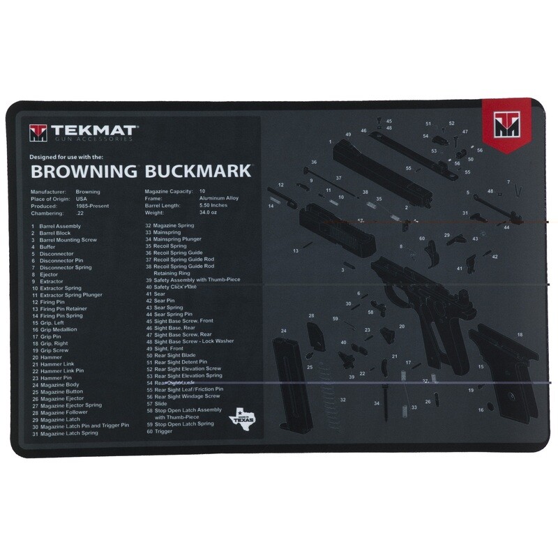 Tekmat Pstl Mat For Browning Bm Blk Tekmat Pstl Mat For Browning Bm Blk