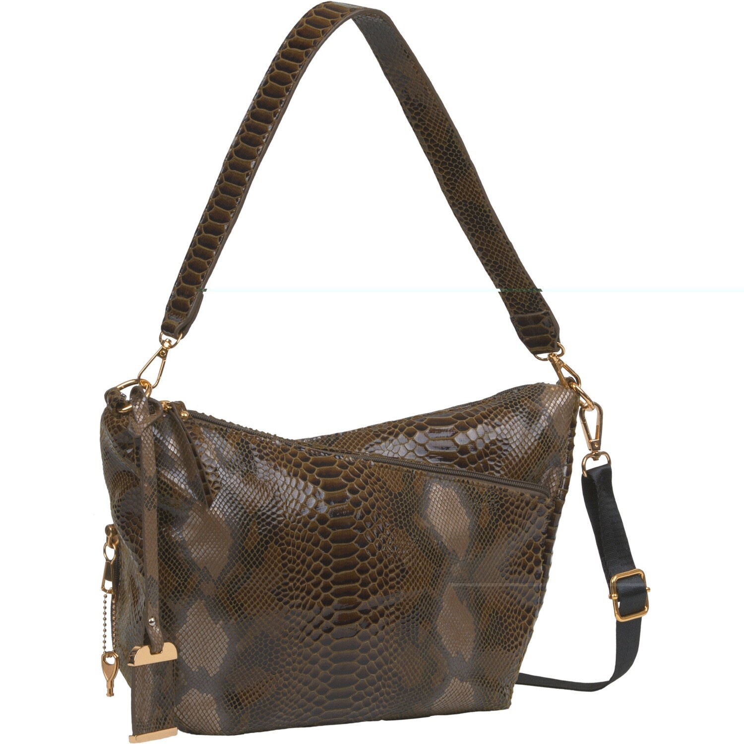 Bulldog Hobo Purse, Color/Print: Snake