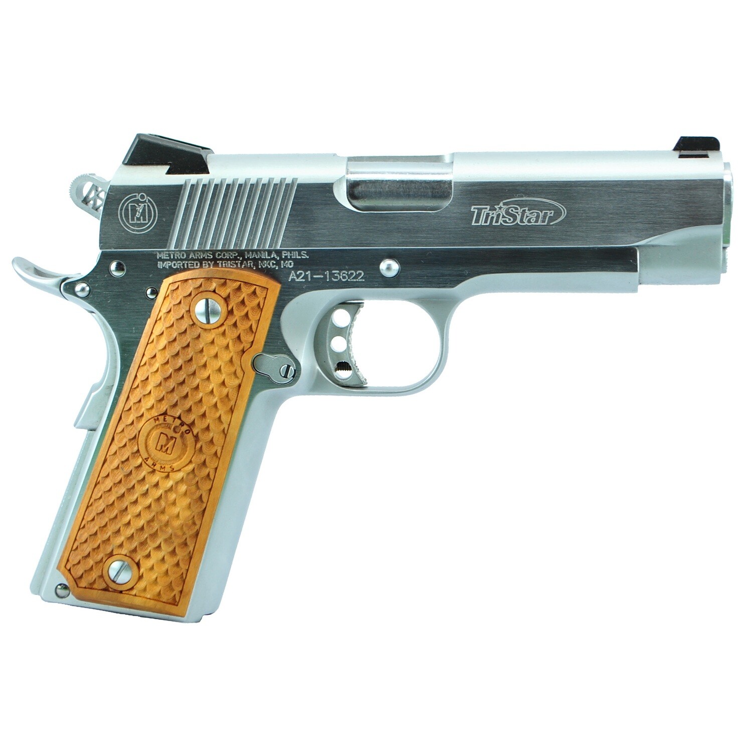 Amer Clsc Cmmndr 9mm 4.25" 9rd, Color/Finish: Chrome