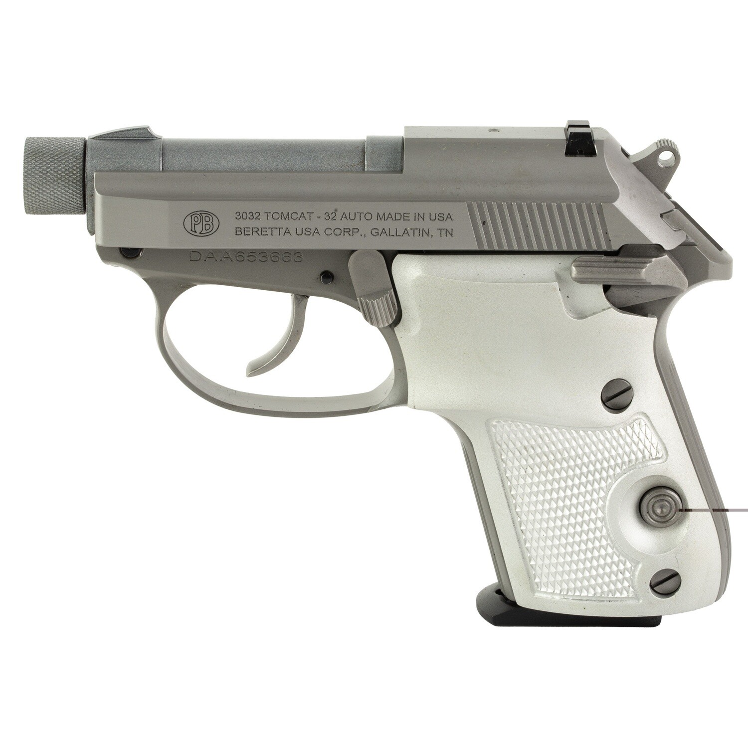 Beretta Tomcat 2032 32acp 7rd, Color/Finish: Silver
