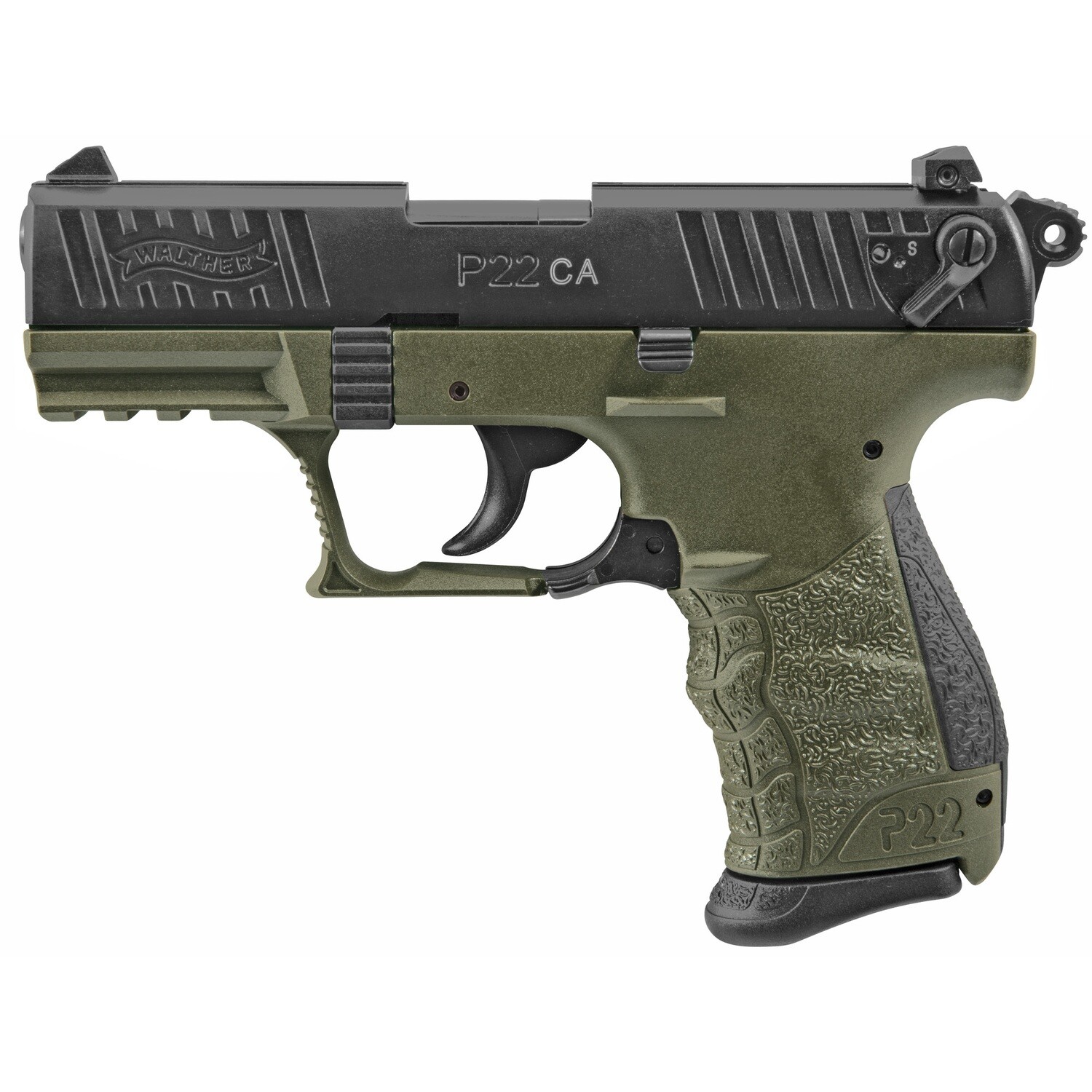 Wal P22 22lr 3.4" 10rd Mil Green Ca