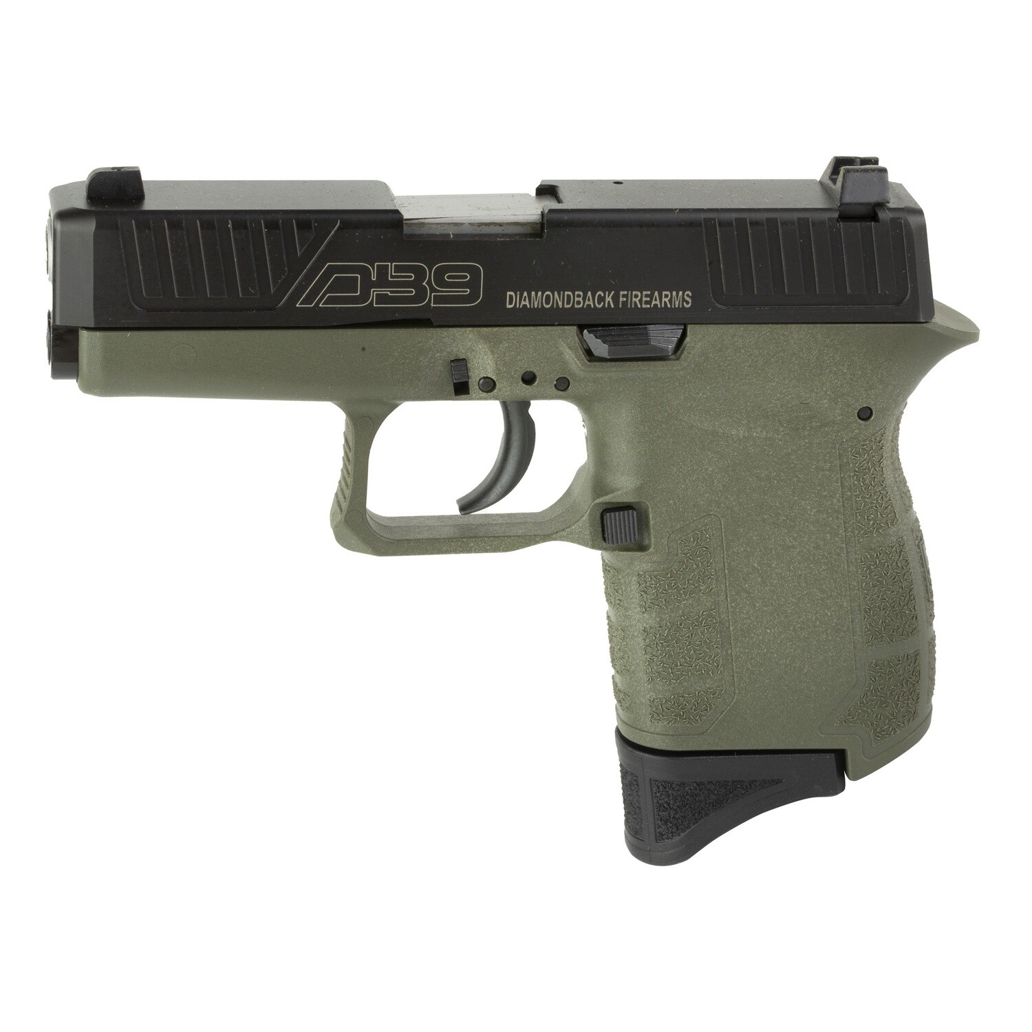 Dbf Db9 9mm 6rd Fs Poly, Color/Finish: Od green