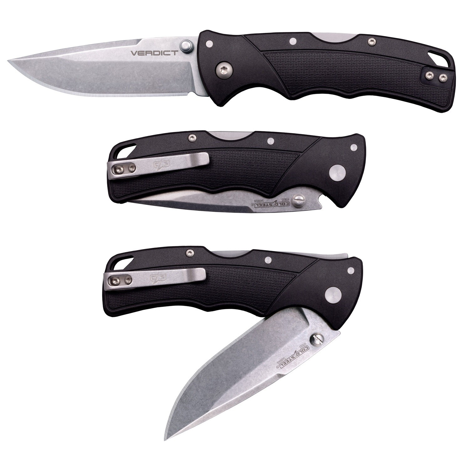 Cold Stl Verdict 3" Spear Point, Color/Finish: Black