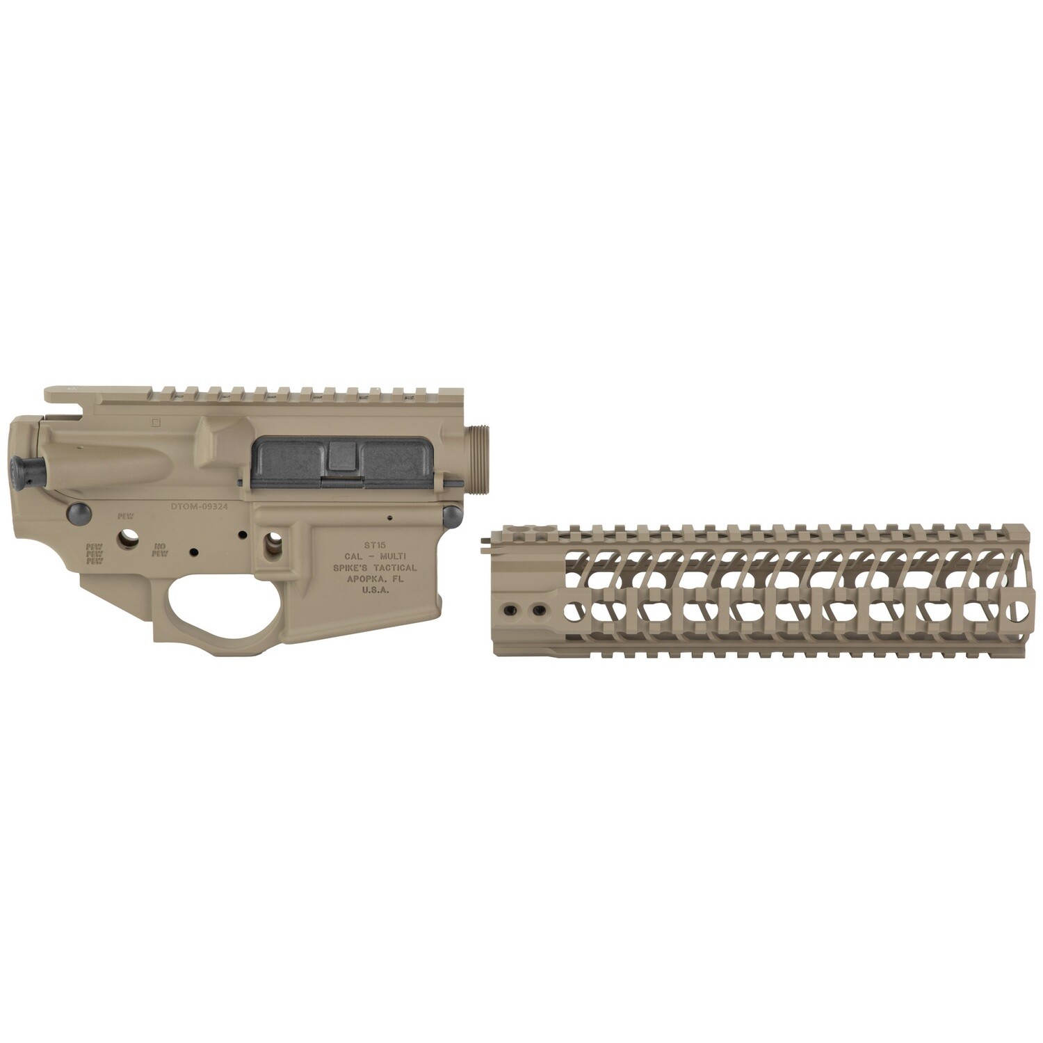 Spike's Stripped Upper/lower Set, Color/Finish: Hard Coat