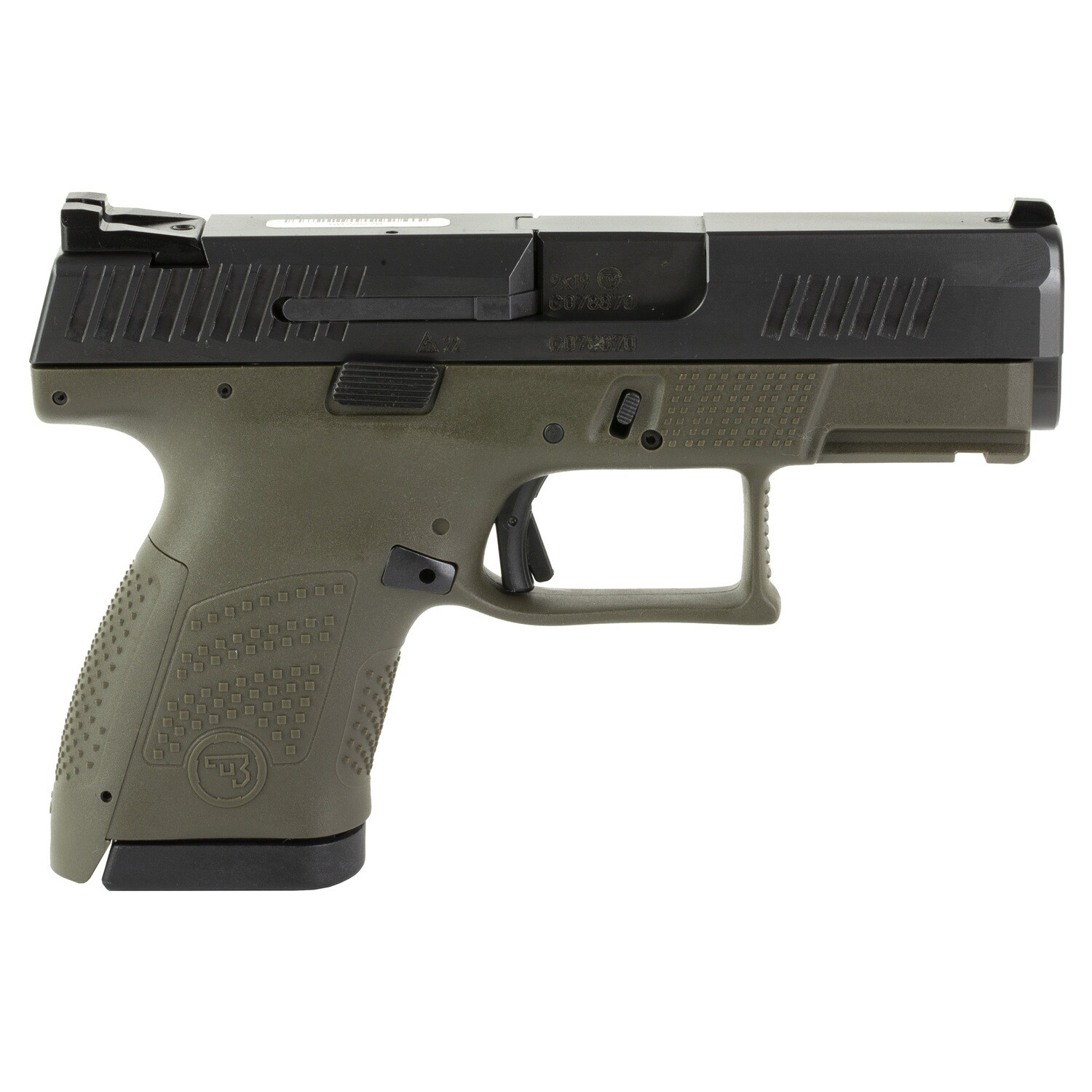Cz P-10 S 9mm 3.5", Capacity: 12 rounds, Color/Finish: Od Green