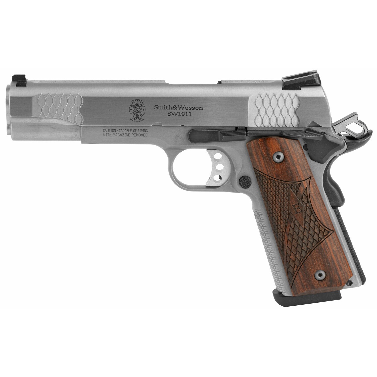 S&w 1911 E 45acp 8rd 5" Sts Wd 3dot
