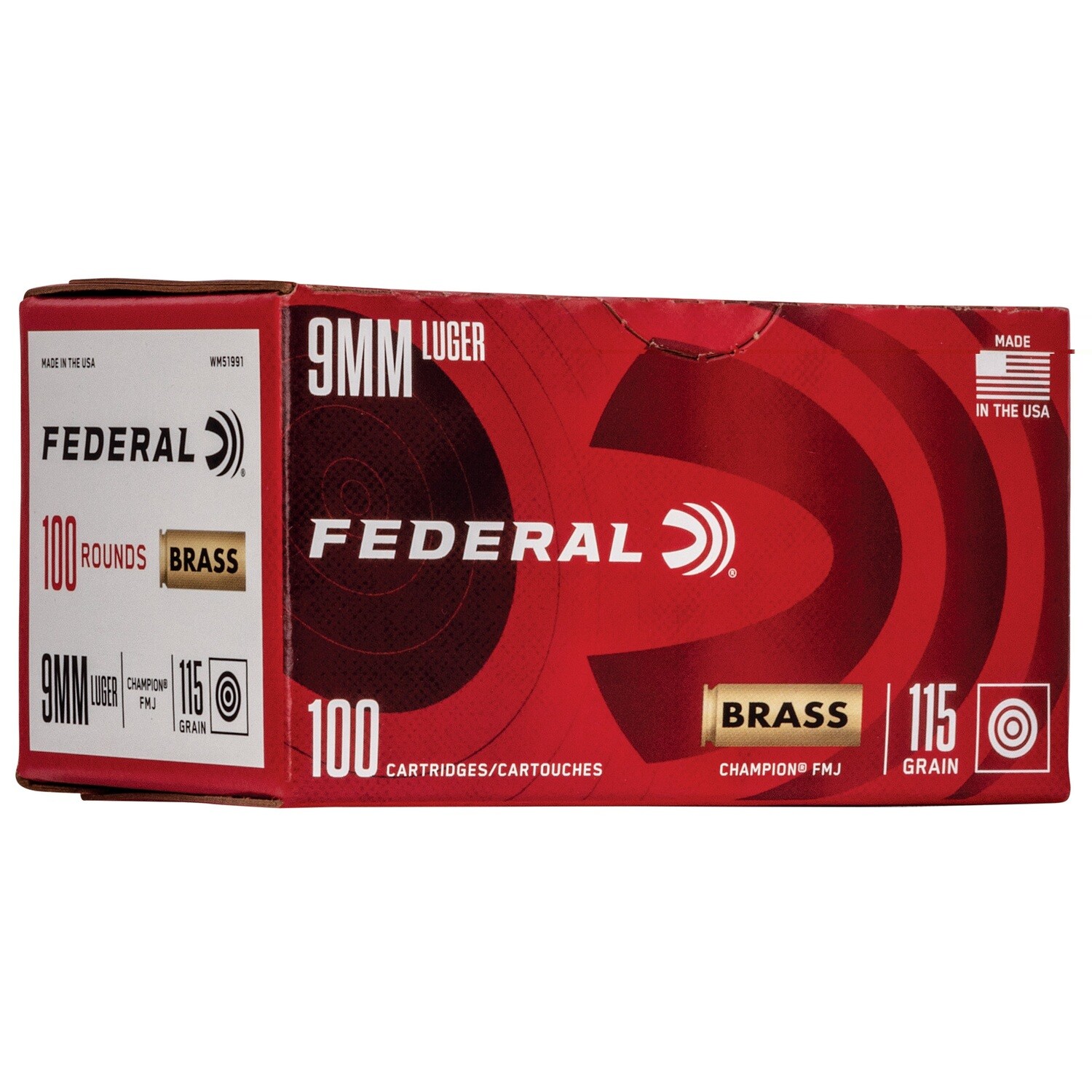 Fed Champ 9mm 115gr Fmj 100/500