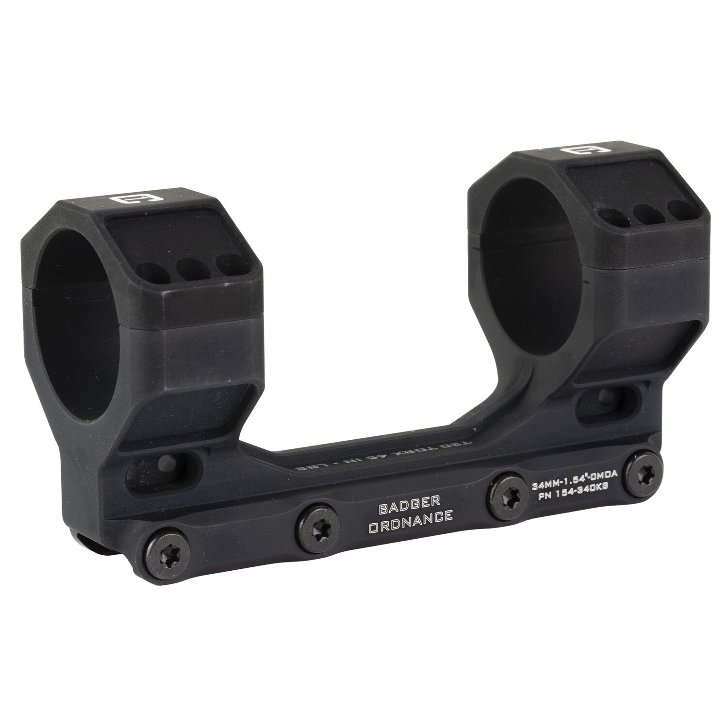 Badgebadger Com Mount 34mm 1.54", Color/Finish: Black