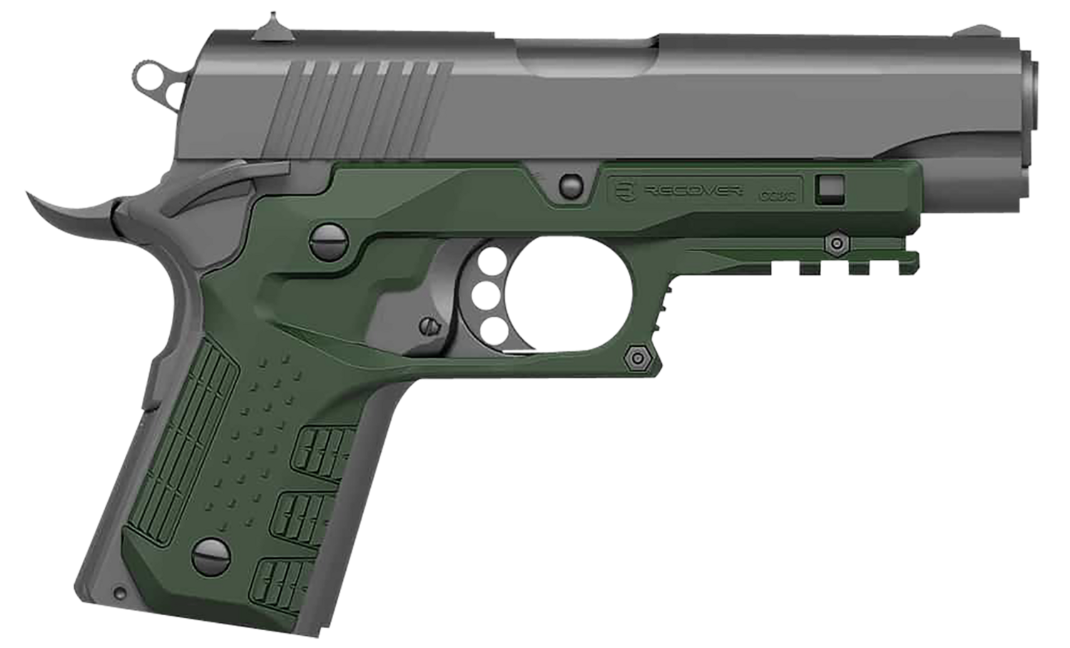 Recover Innovations Inc Grip & Rail System, Rec Cc3c-03    1911 Comp Grip And Rail System Grn