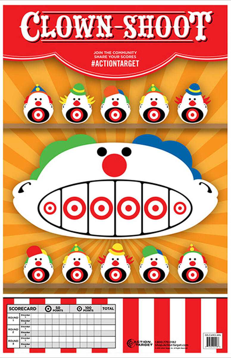 Action Target Inc Entertainment, Action Gscarclwn100   Clown Shoot            100bx