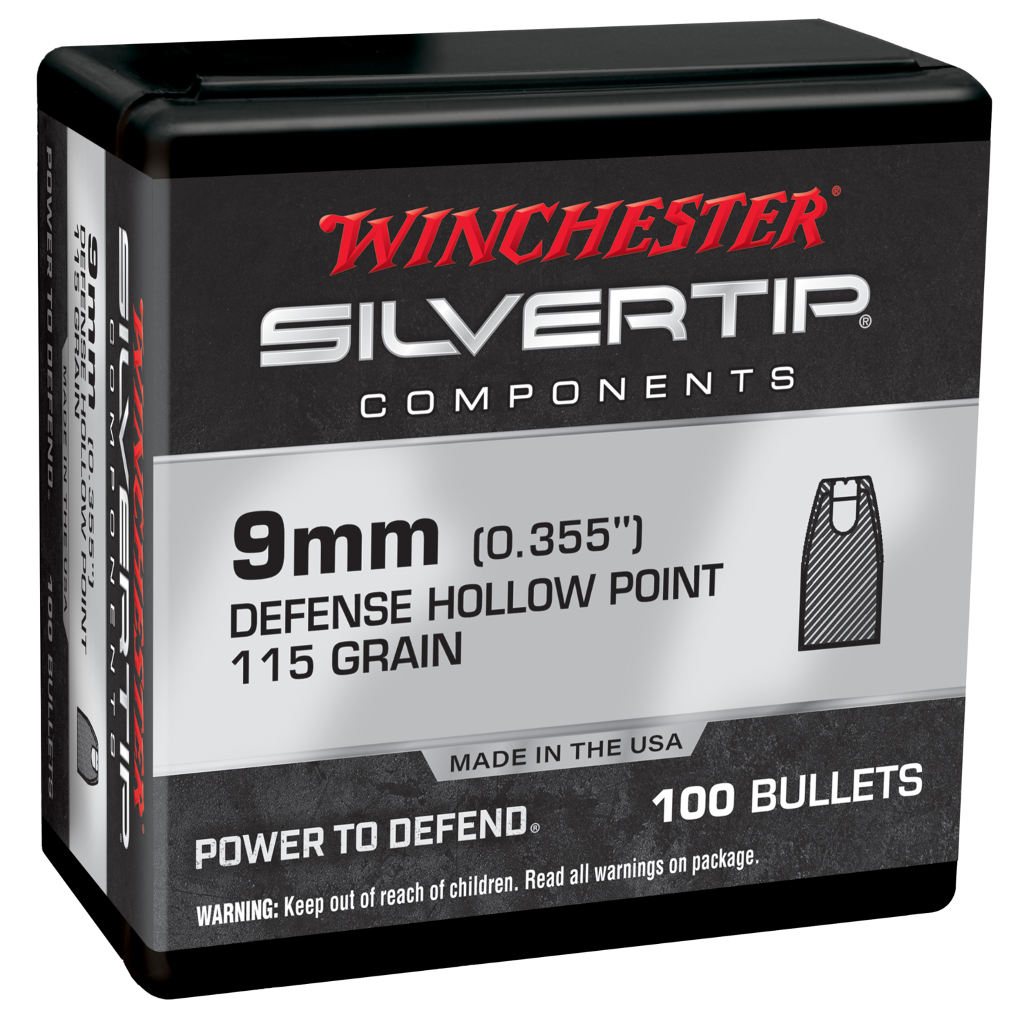 Winchester Ammo Centerfire Handgun, Win Wb9st115x  Bul 9mm   115 Sthp        100/10