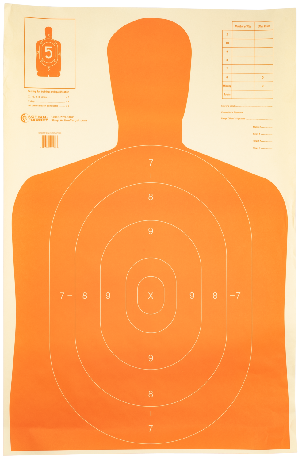 Action Target Inc Qualification, Action B-27e Orange   Eco  Silhte  Target    100bx