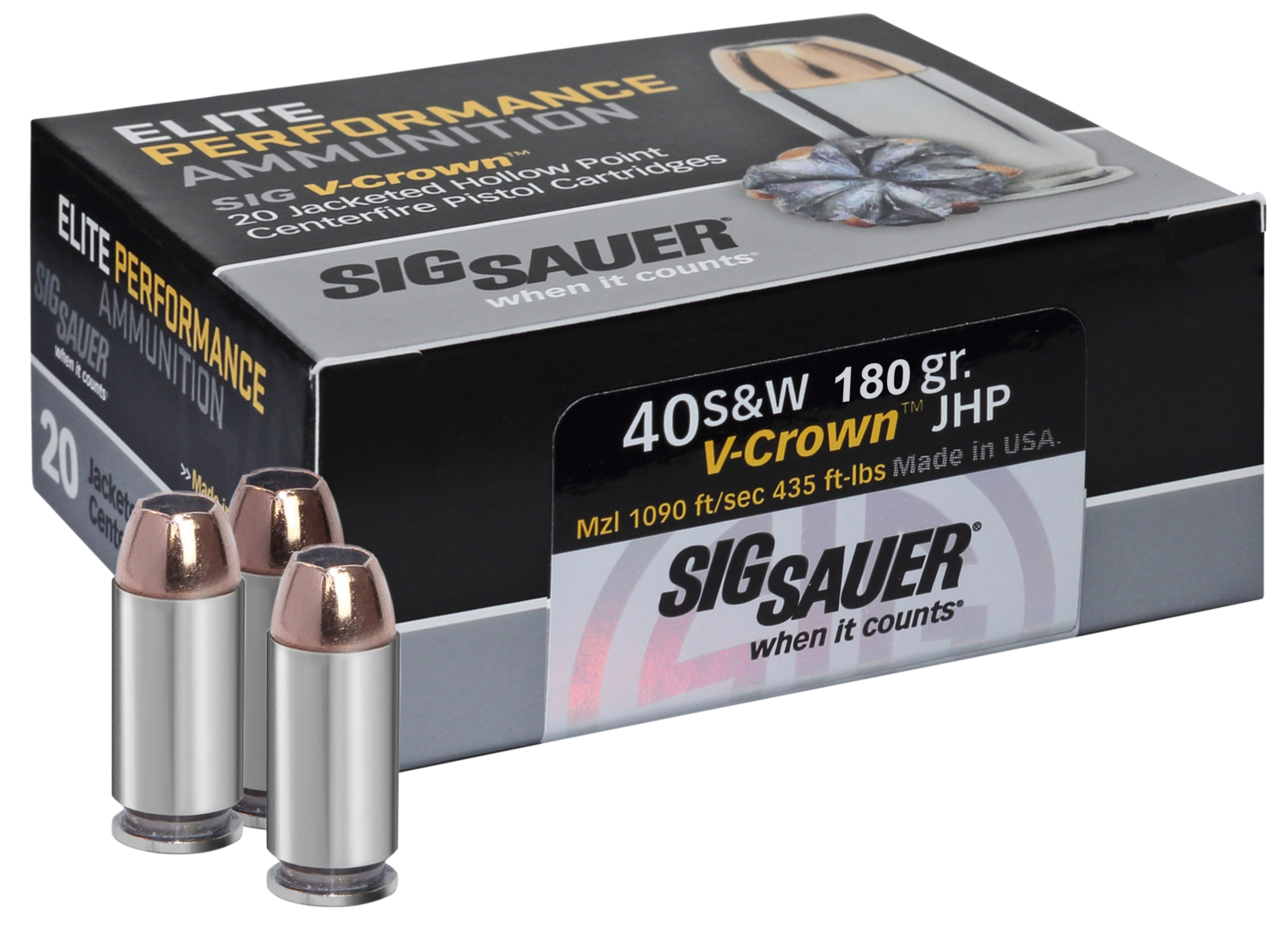 Sig Sauer Elite Defense, Sig E40sw2-20            Vcrwn 40s  180 Jhp  20/10