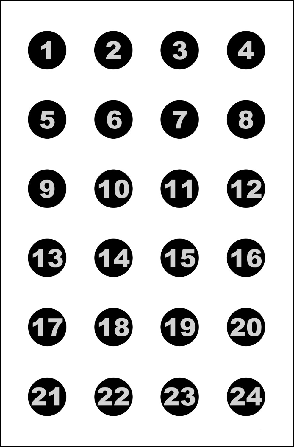 Action Target Inc Sighting, Action Vb24100        24 3" Number Circles  100 Bx