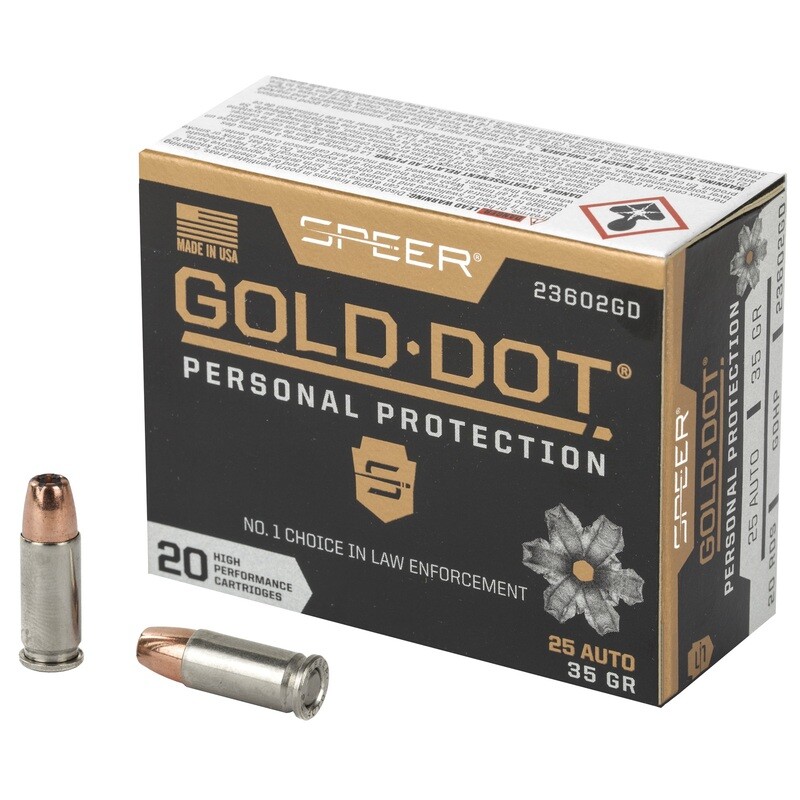 Spr Gold Dot 25acp 35gr Hp 20/200 Spr Gold Dot 25acp 35gr Hp 20/200