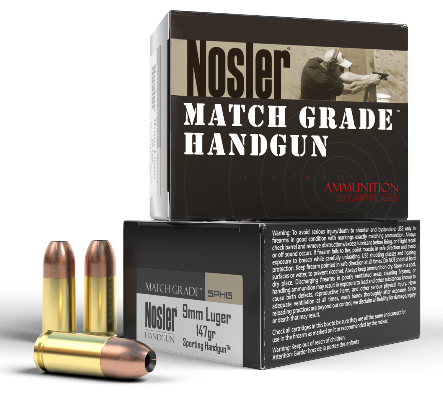 Nosler Assured Stopping Power, Nos 51290 Match Hg 9mm    147 Jhp            20/20
