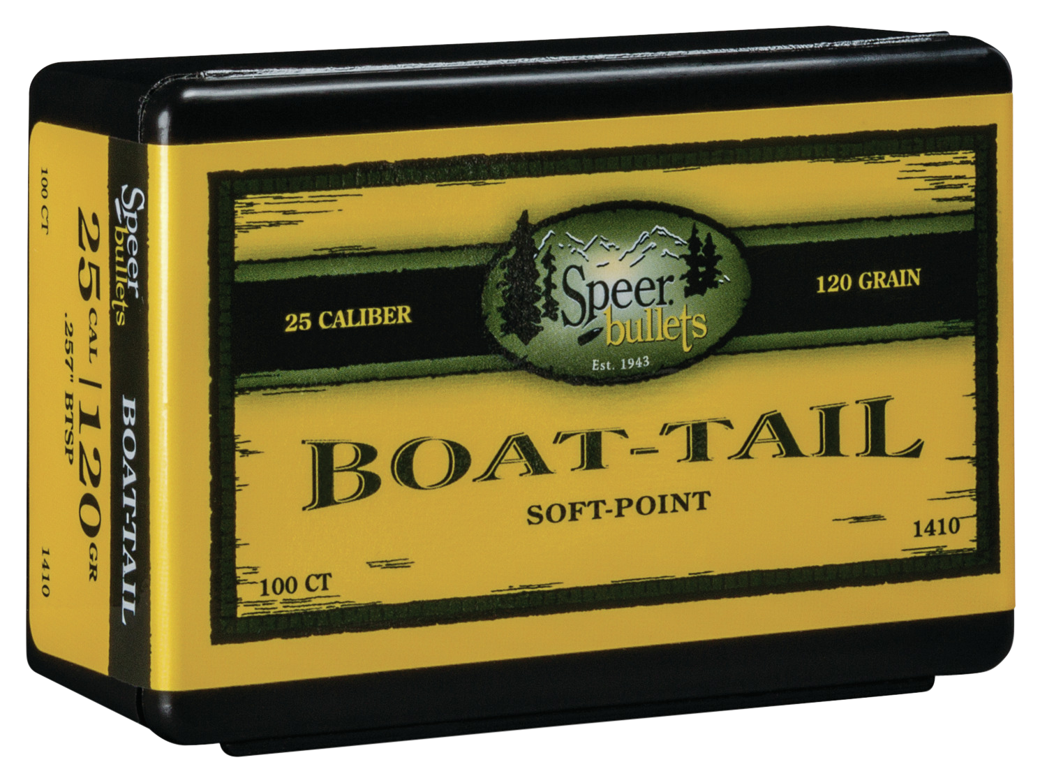 Speer Ammo Boat-tail, Speer 1410      Bull .257 120 Sptzr Bt       100/5