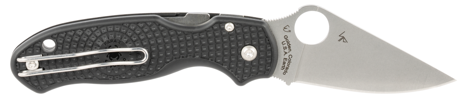 Spyderco Para 3, Spy C223pbk     Para 3 Lgwt  Pln Clpnt  2.92   Blk