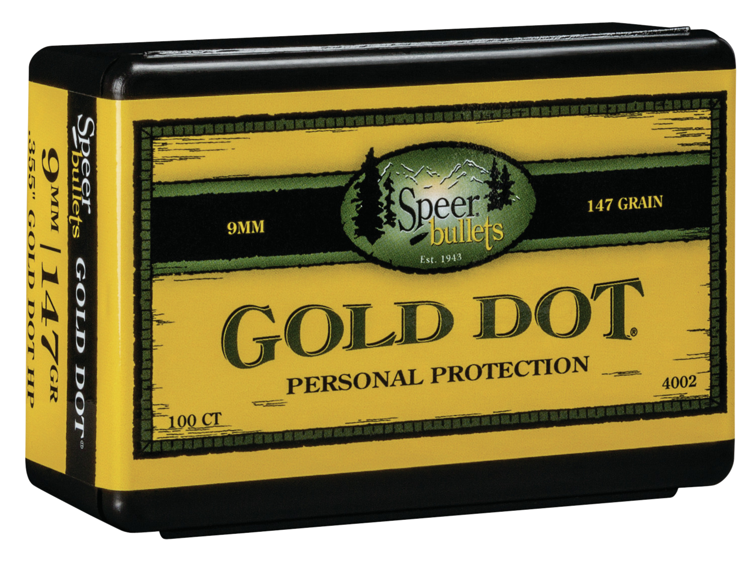 Speer Ammo Gold Dot, Speer 4002      Bull .355 147 Gdhp           100/5