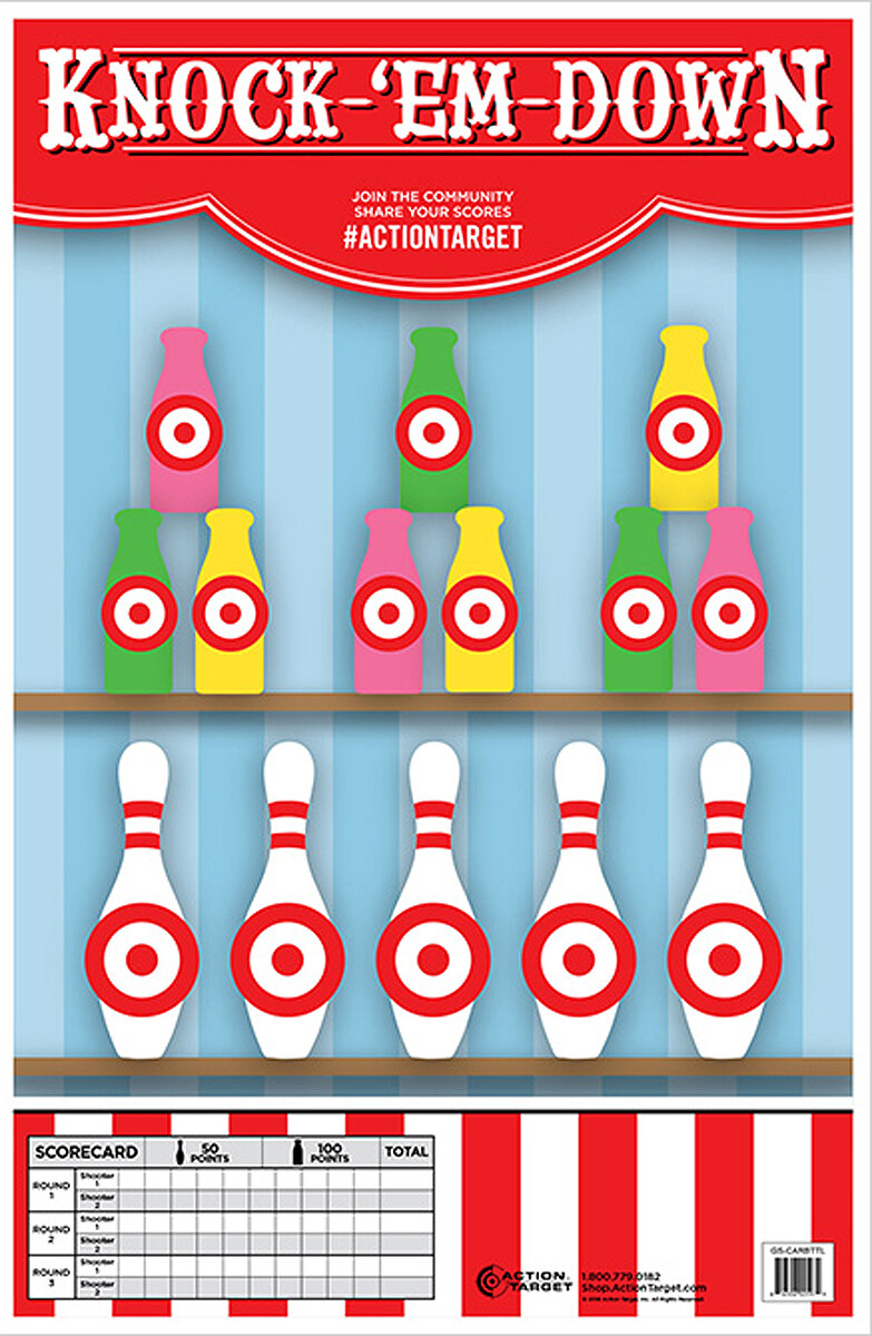 Action Target Inc Entertainment, Action Gscarbttl100   Knock Em Down          100bx