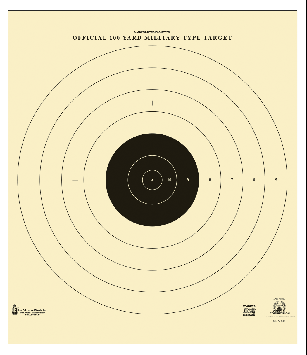 Action Target Inc Sighting, Action Sr-1-100       100yd Mlt Bullsey Trgt 100bx