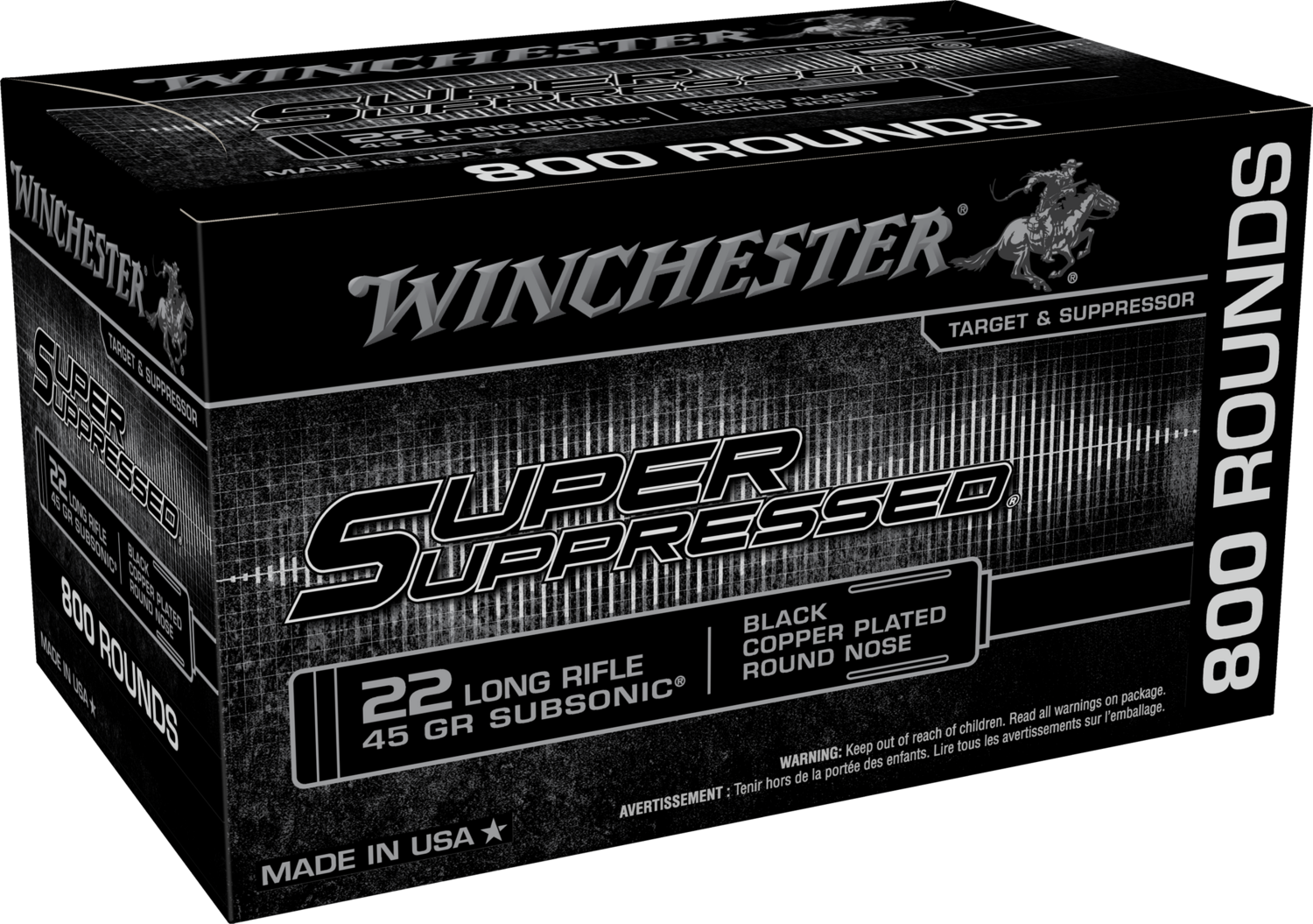 Winchester Ammo Super Suppressed, Win Sup22lrb    22lr Sup Supressed          800/2