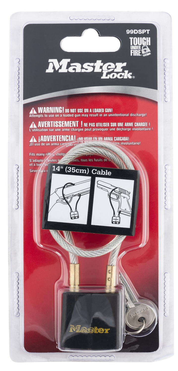 Master Lock Cable Lock, Master 99dspt      14in Braided Steel Cable Lock