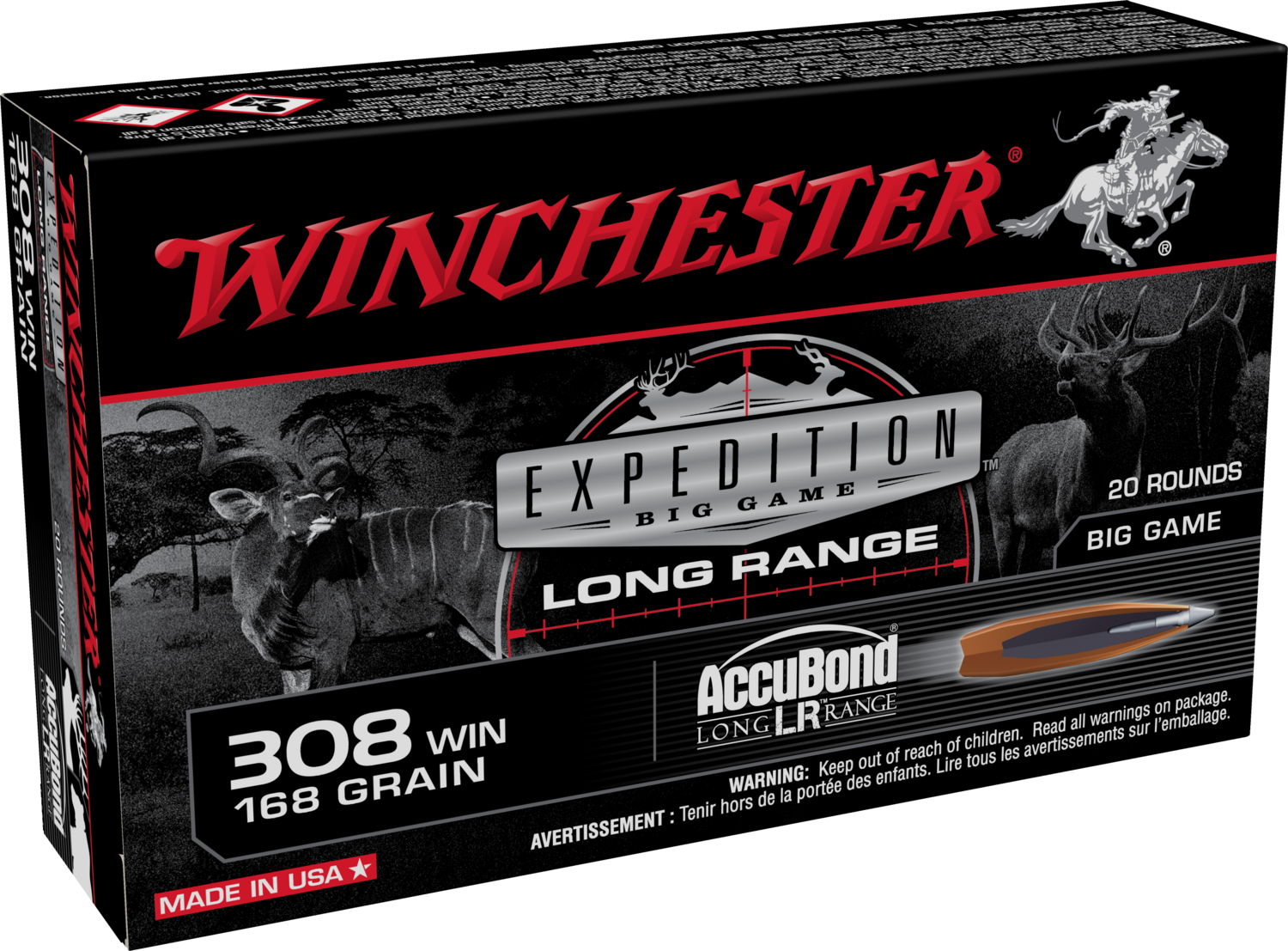 Winchester Ammo Expedition Big Game, Win S308lr        308    168ablr             20/10