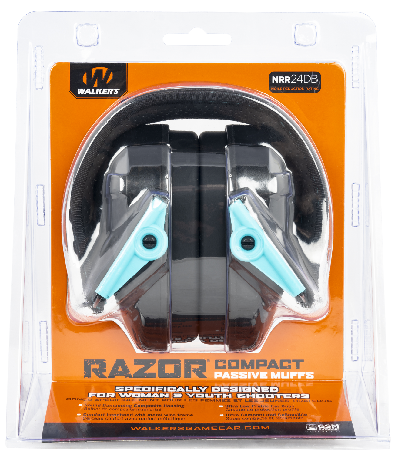Walkers Game Ear Razor Compact, Wlkr Gwp-crpas-tl      Razr Cmpt Passive Muff Teal