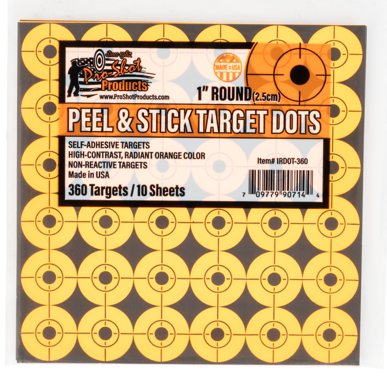 Pro-shot Peel & Stick, Proshot 1rdot-360         1" Org Peel Trg Dots