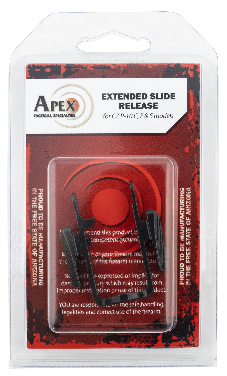 Apex Tactical Specialties Extended Slide Release, Apex 116127 Extended Slide Relase For Cz P-10