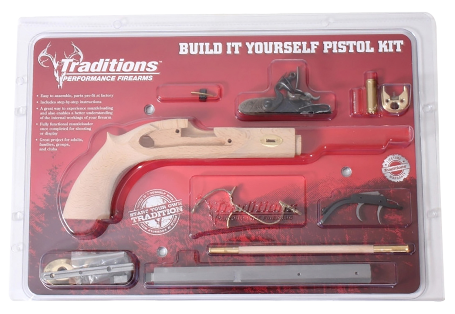 Traditions Trapper, Trad Kpc50902  Trapper Pistol Kit  Flint 50c 9.75"
