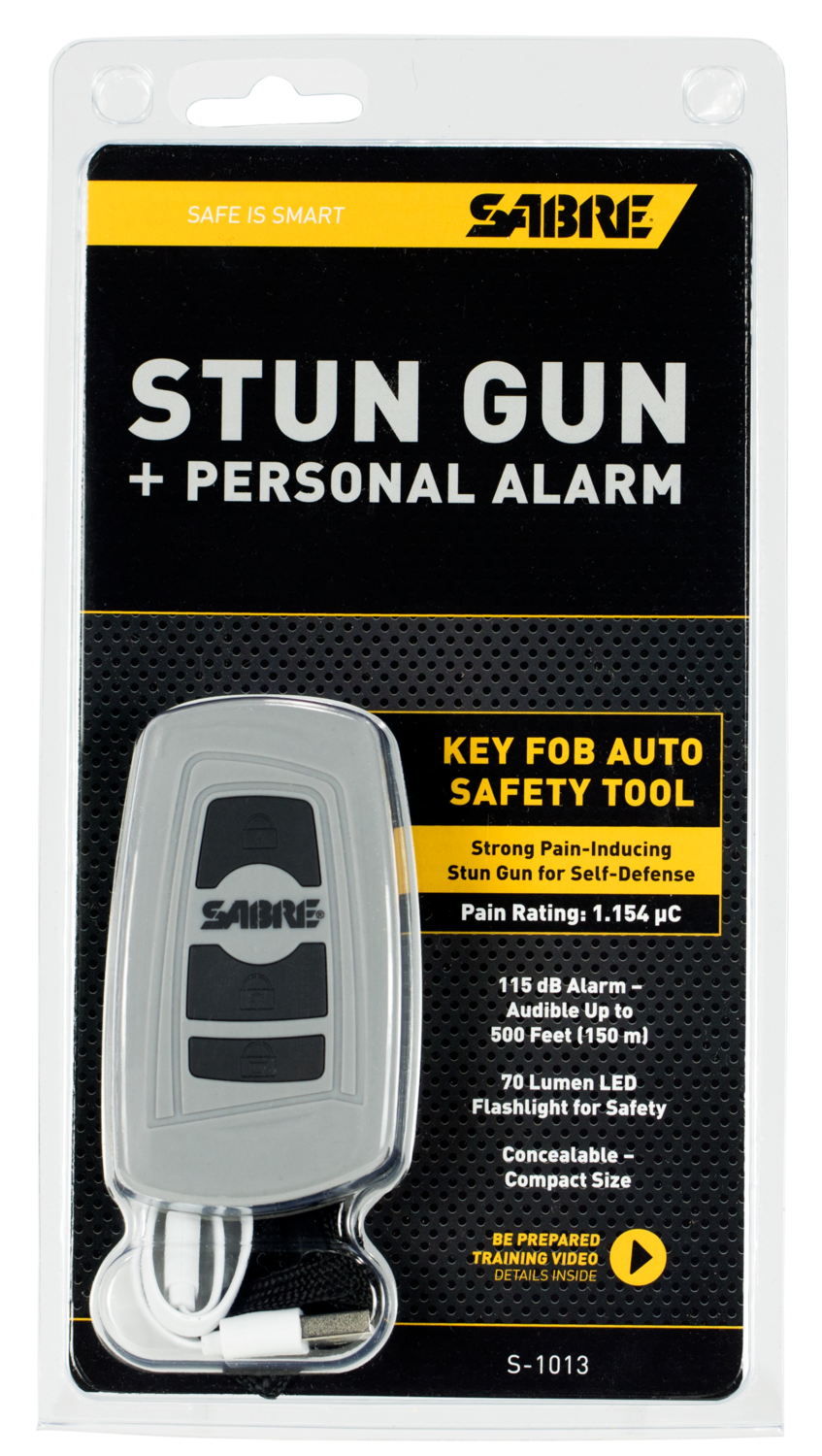Sabre 3-in-1 Stun Gun, Sec S1013gy     Key Fob Stun Gun Gray