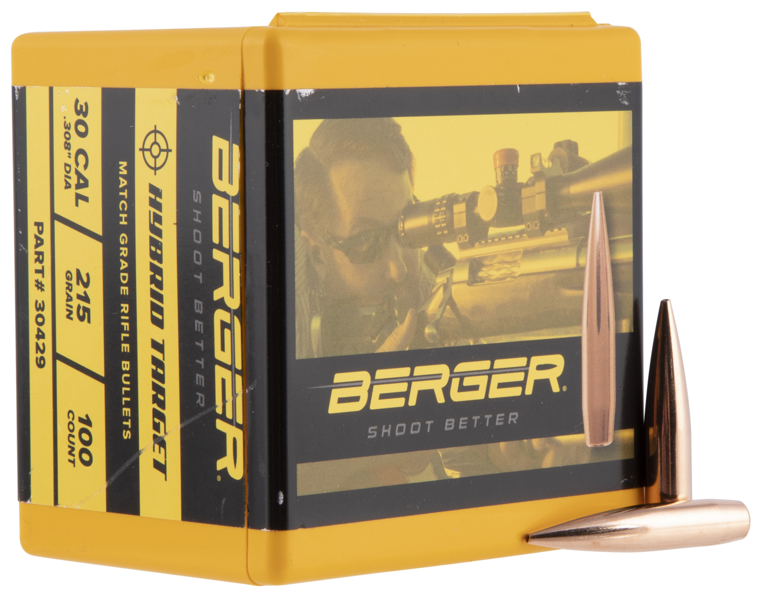 Berger Bullets Hybrid Target, Berg 30429 Bull .308 215g Hyb Trgt 100