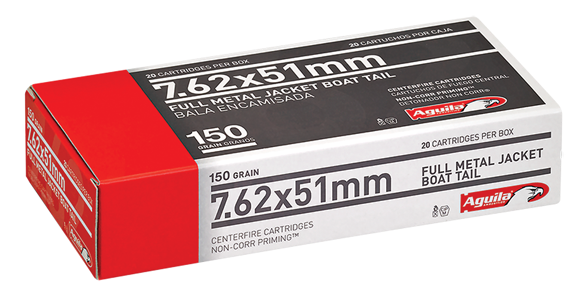 Aguila Target & Range, Aguila 1e762110      762x51 150fmjbt         20/25