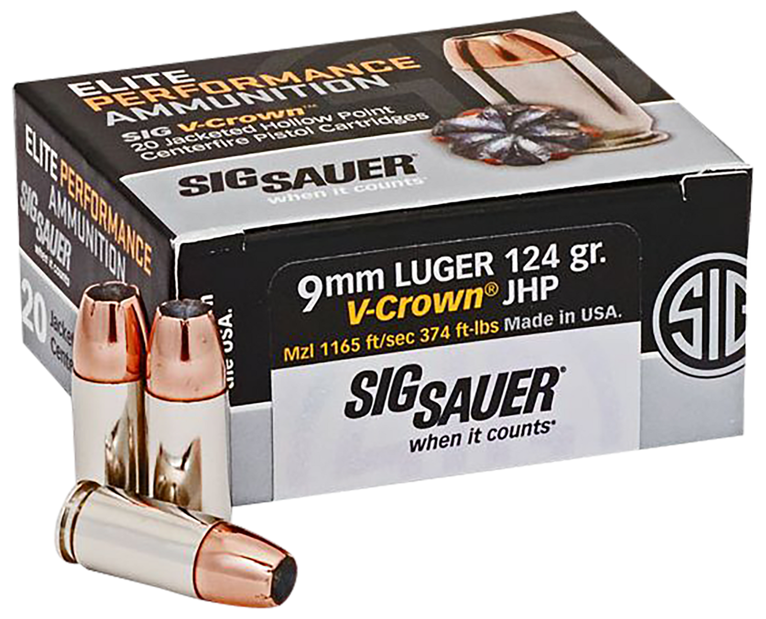 Sig Sauer Elite Defense, Sig E9mma2-20            Vcrwn 9mm  124 Jhp  20/10