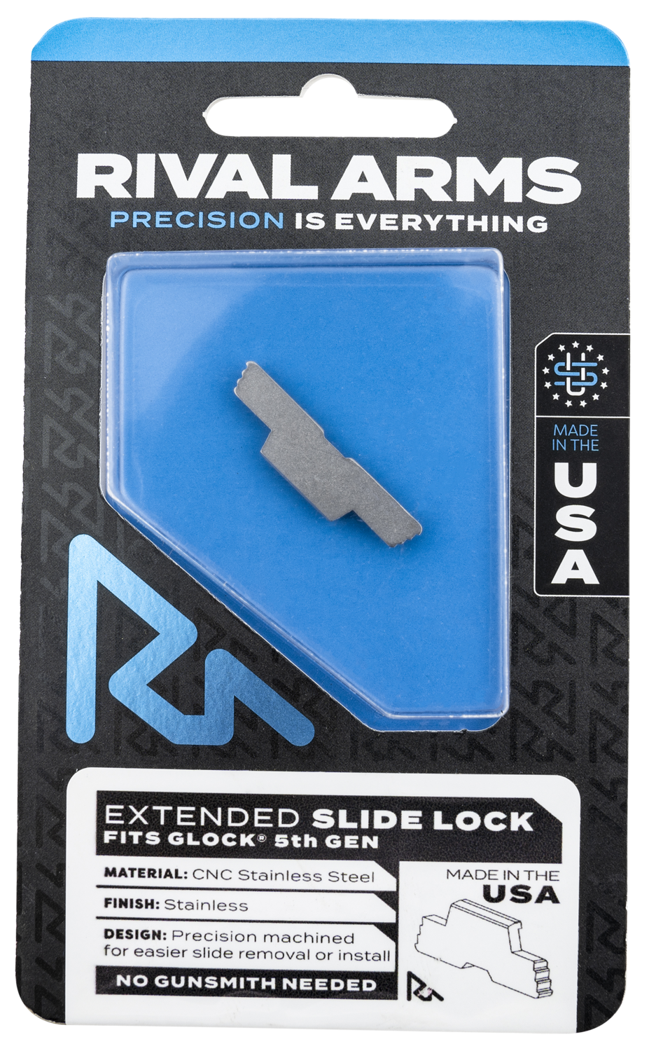 Rival Arms Slide Lock, Rival Rara80g002d Slide Lck Ext Glk Gen5 Ss