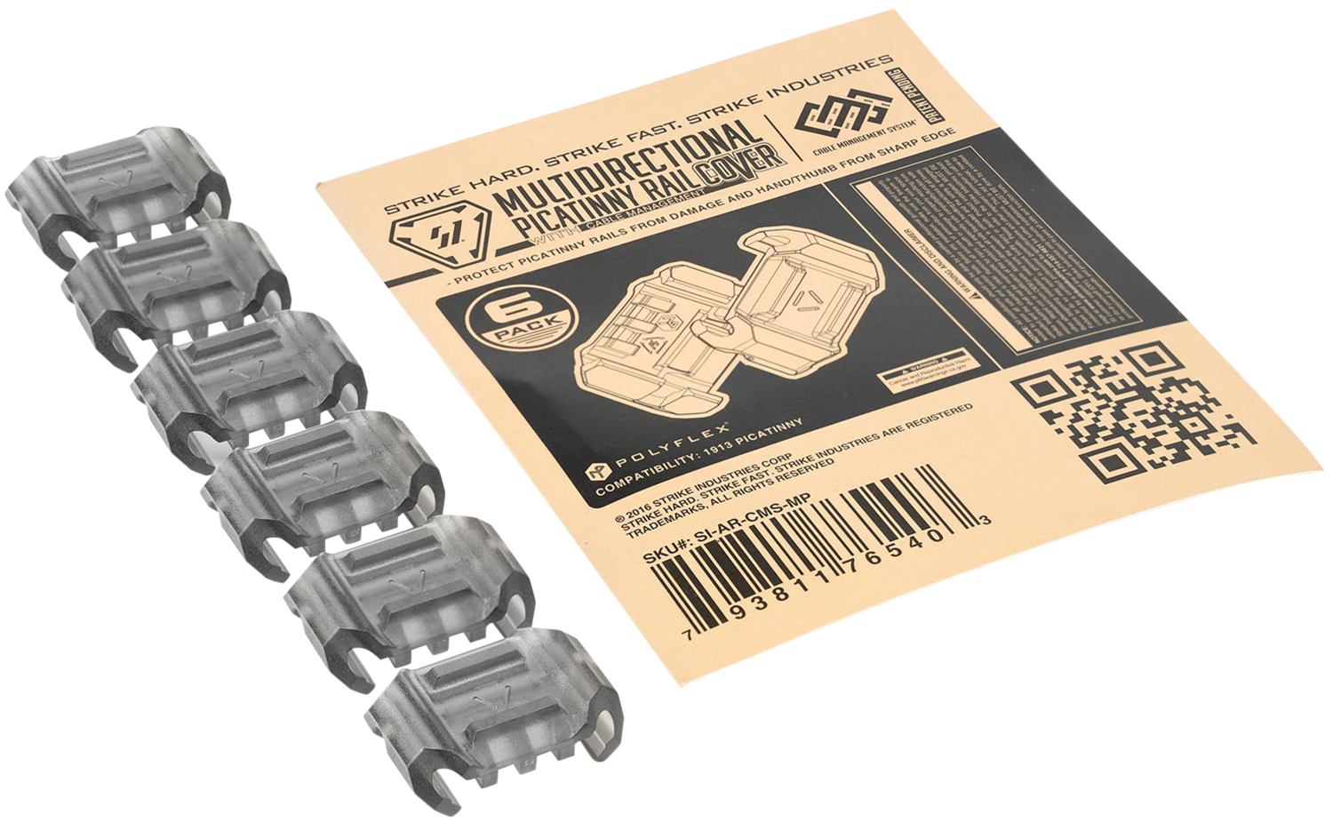 Strike Multidirectional Picatinny Rail Cover, Si Ar-cms-mp          Multidirectional Pic Rl Covr