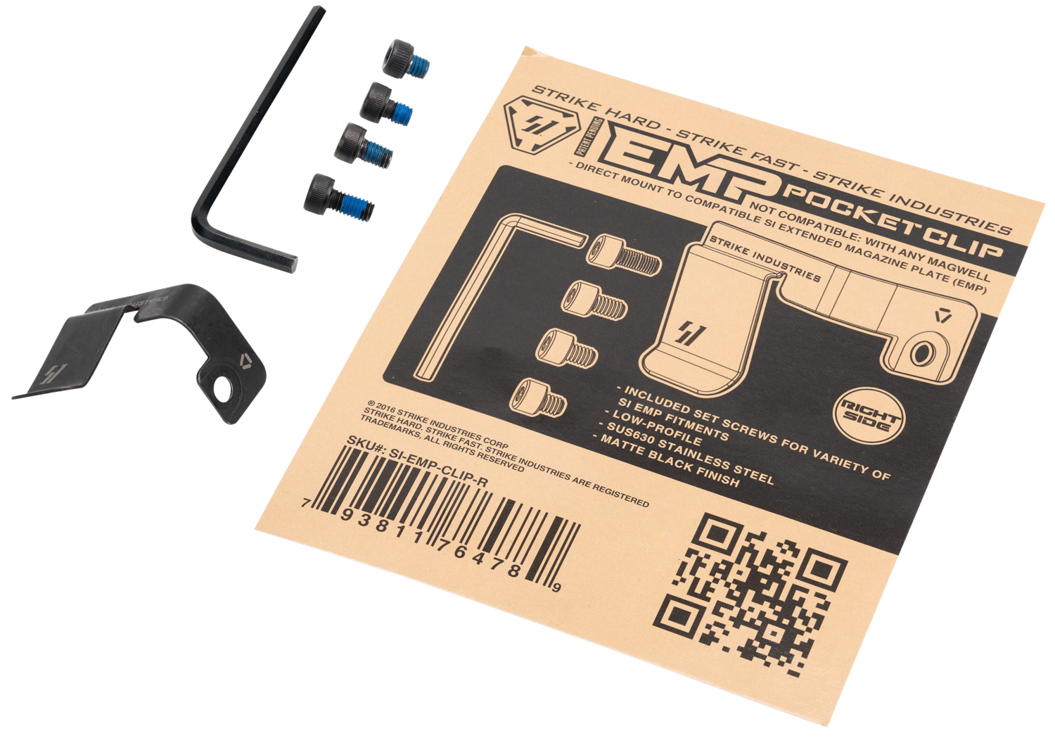 Strike Magazine Pocket Clip, Si Emp-clip-r         Emp Pocket Clip Rh