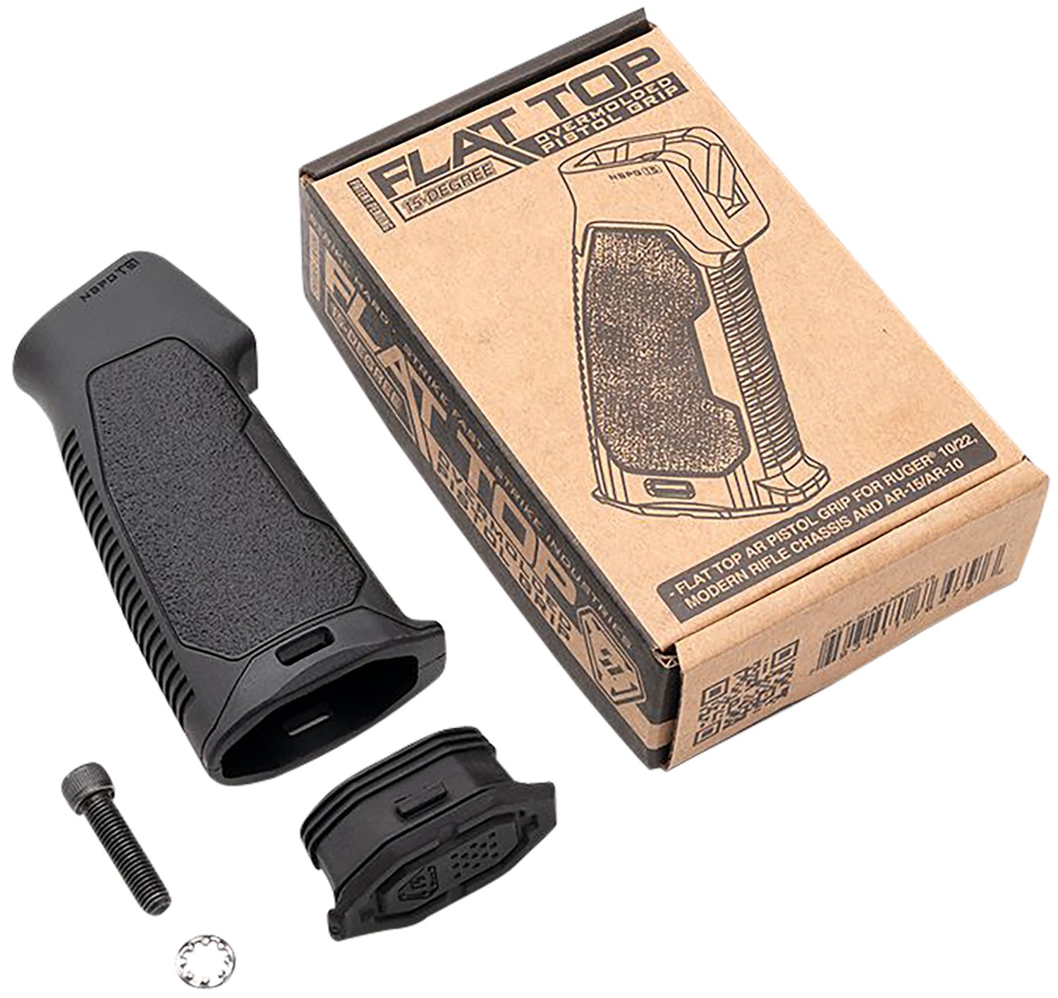 Strike Flat Top, Si Ar-nbpg-15         Ar15 Rubber Pstl Grp 15deg