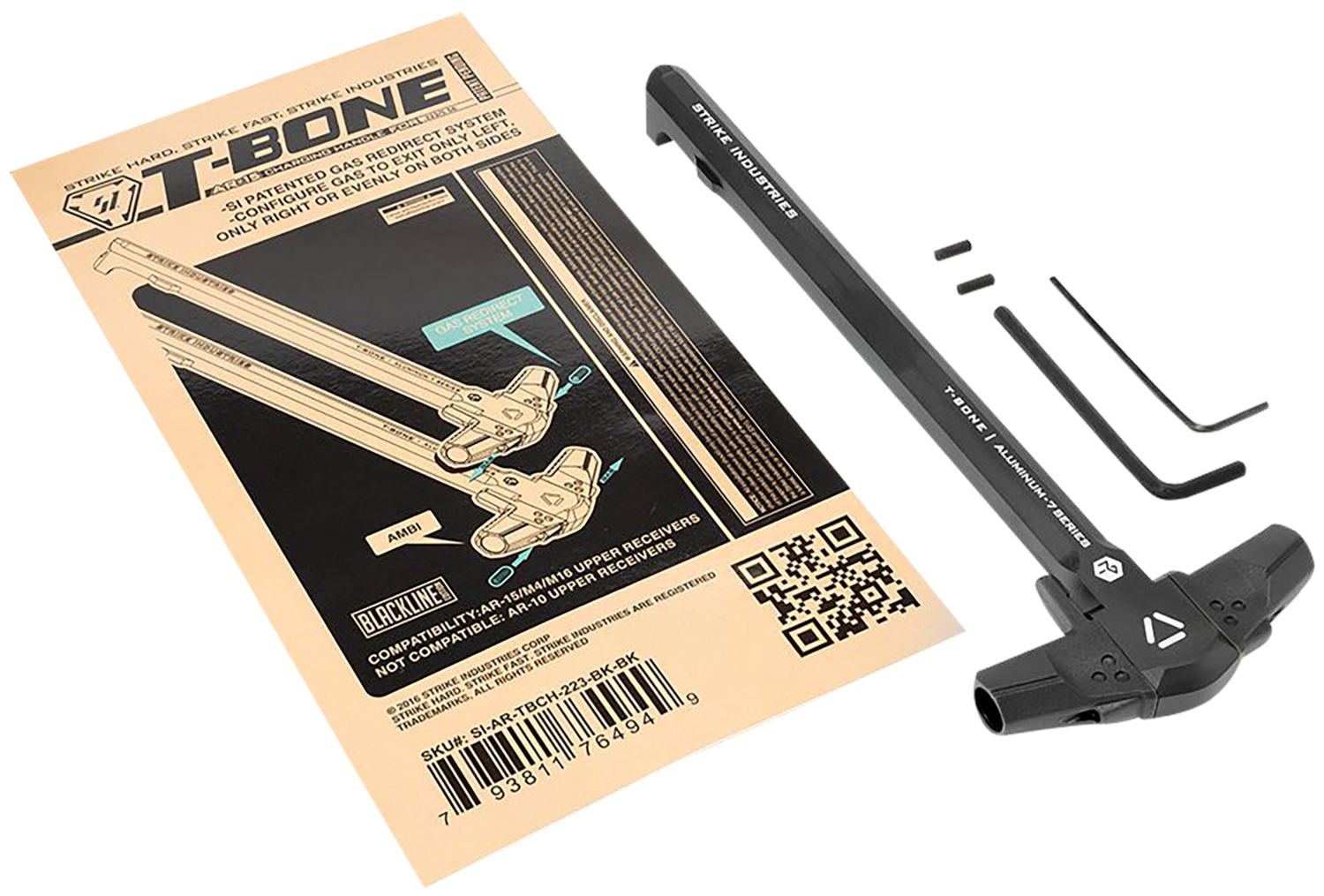 Strike T-bone, Si Ar-tbch-223-bk-bk  T-bone Charging Hand 223