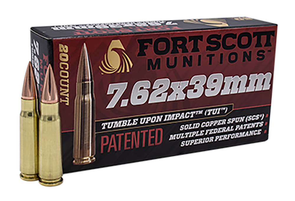 Fort Scott Munitions Tumble Upon Impact (tui), Fsm 762x39-117-scv   762x39 117gr Scs Tui    20/10
