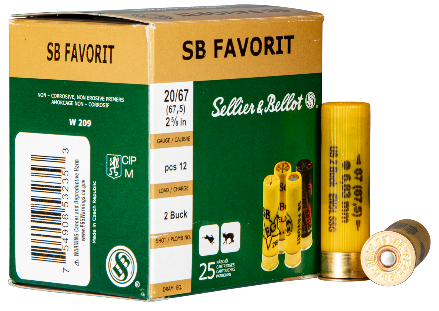 Sellier & Bellot Hunting, S&b Sb20bsa        20ga Buck  #2             25/10