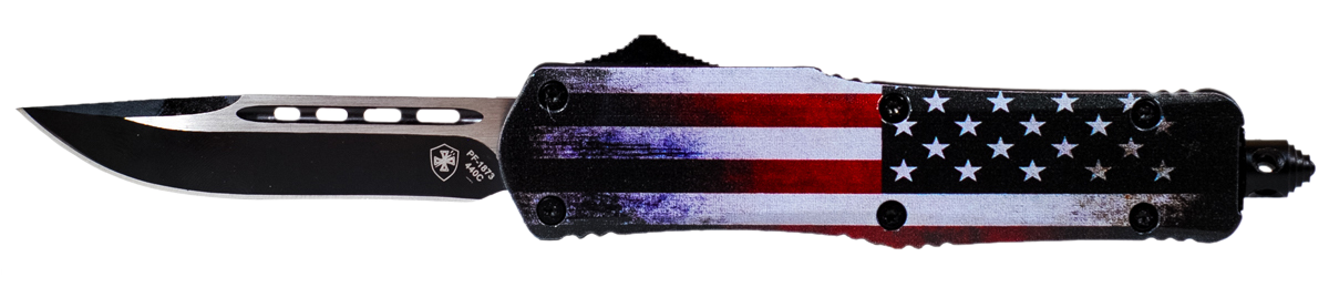 Templar Knife Us Flag, Temp Lus331   Lrg   Us Drop Point 440c Black