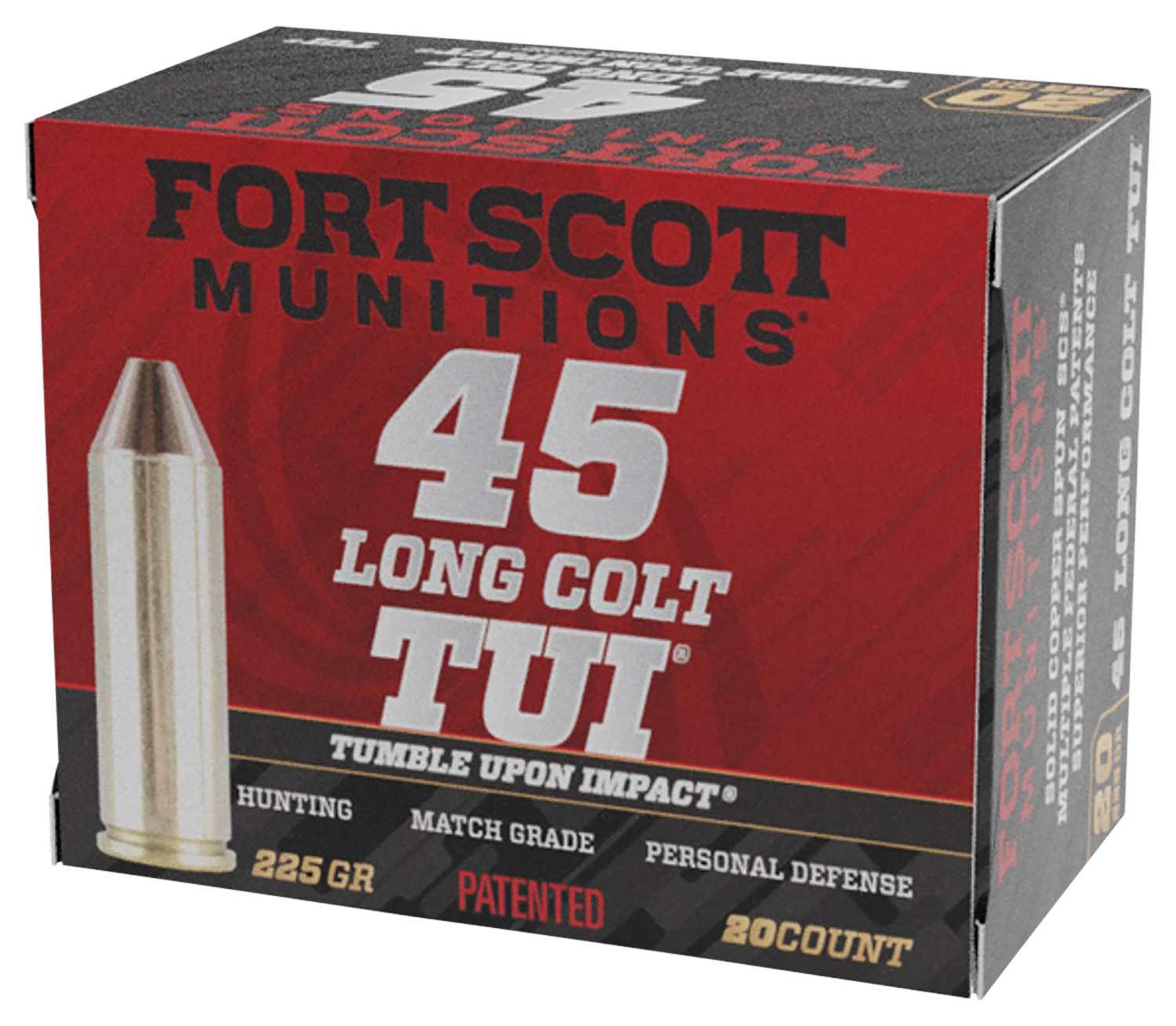 Fort Scott Munitions Tumble Upon Impact (tui), Fsm 45lc-225-scv      45lc  225gr Tui        20/25