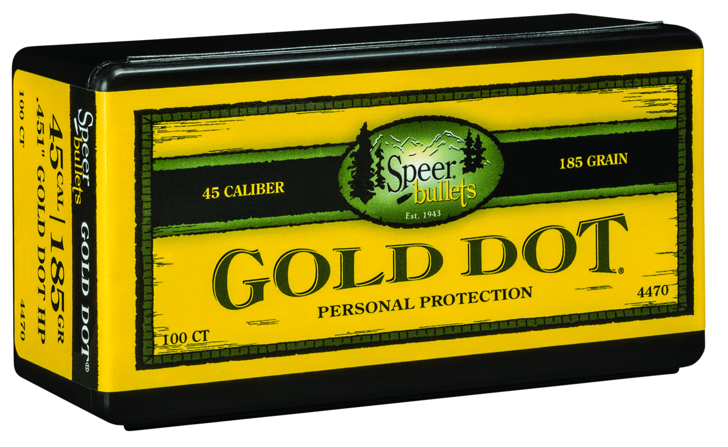 Speer Ammo Gold Dot, Speer 4470      Bull .451 185 Gdhp           100/5