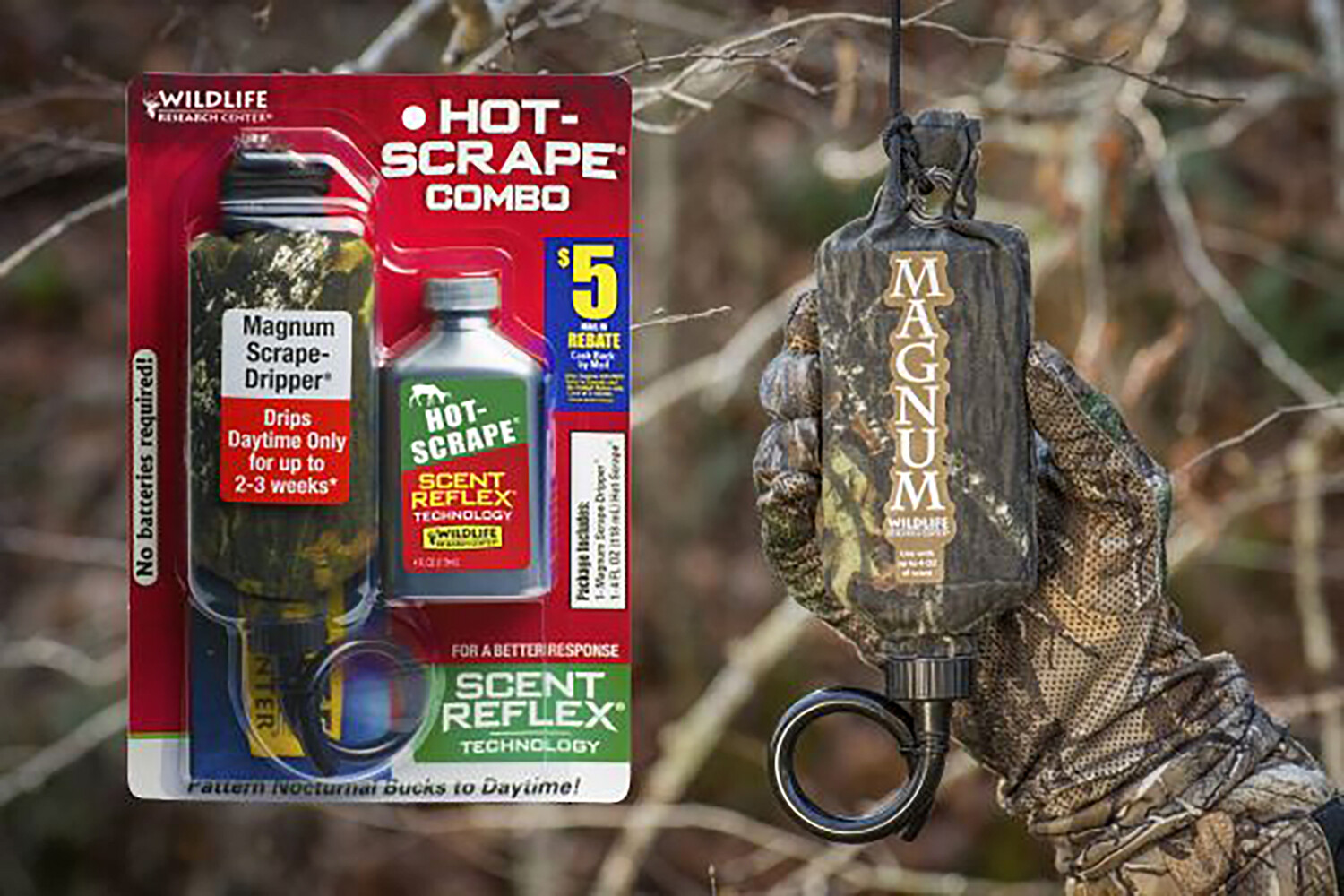 Wildlife Research Magnum Scrape-dripper, Wild 386    Magnum Dripper 4oz Golden Scrape Combo