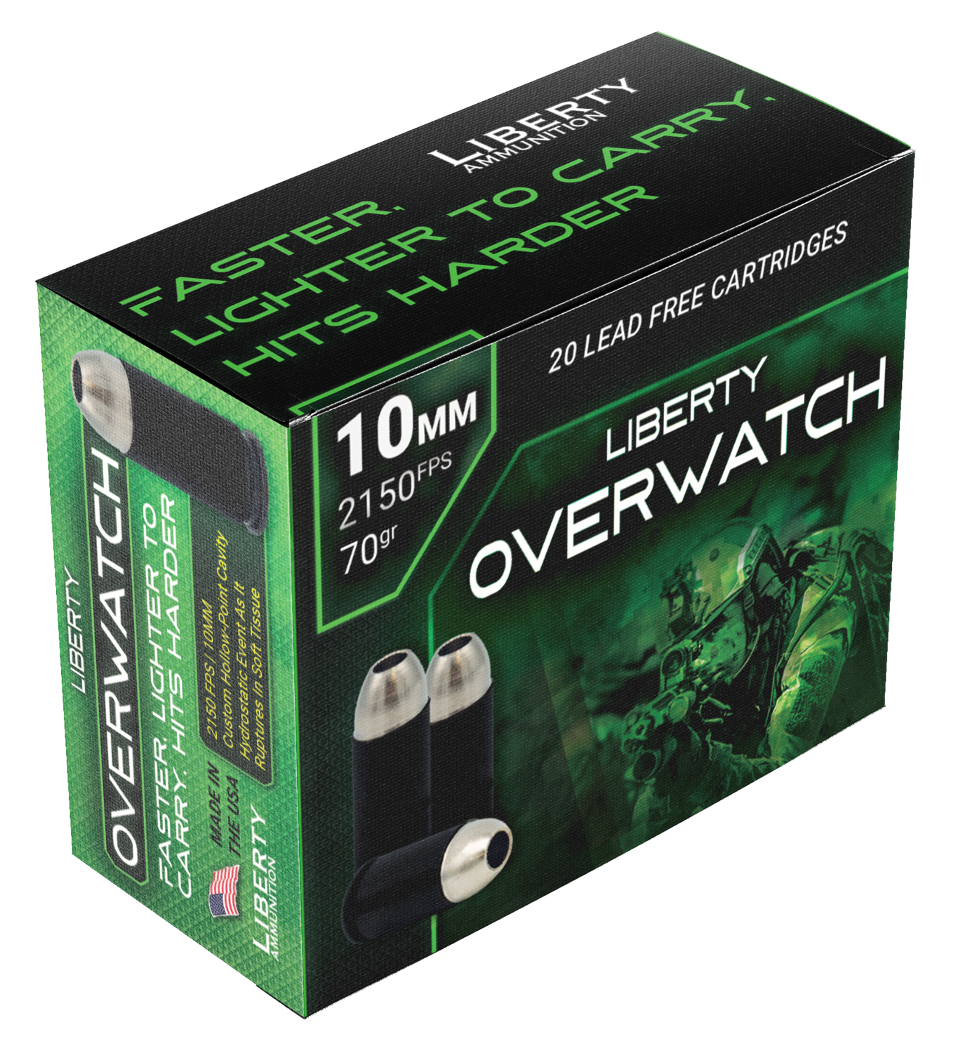 Liberty Ammunition Overwatch, Liberty La-ow10mm-70-2150 10m  70g Overwatch 20/50